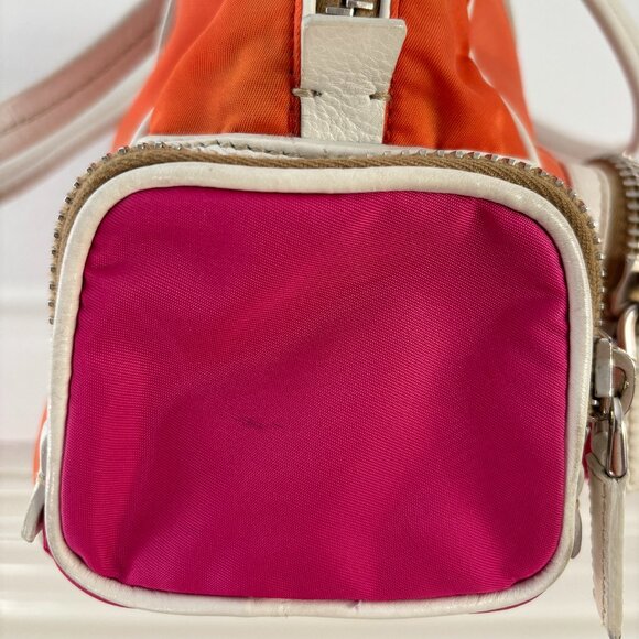 Prada Handbag - Arancio / Fuxia / White / Silver - Many Compartments - Picture 6 of 13